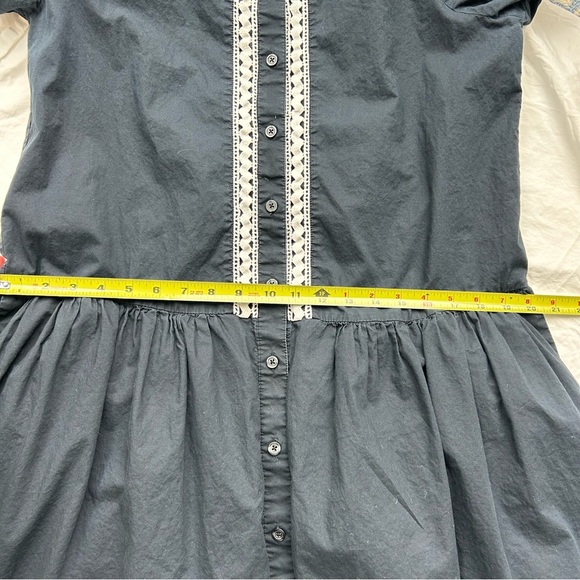 Black & White Lace Trim Shirtdress Kate Spade & brooke street Dress- M - Picture 4 of 6